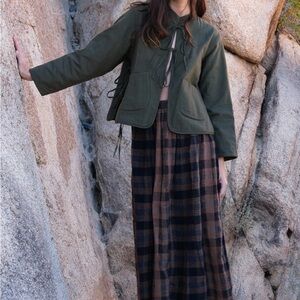 World of Crow Oxford Skirt in Chestnut Brown NWT